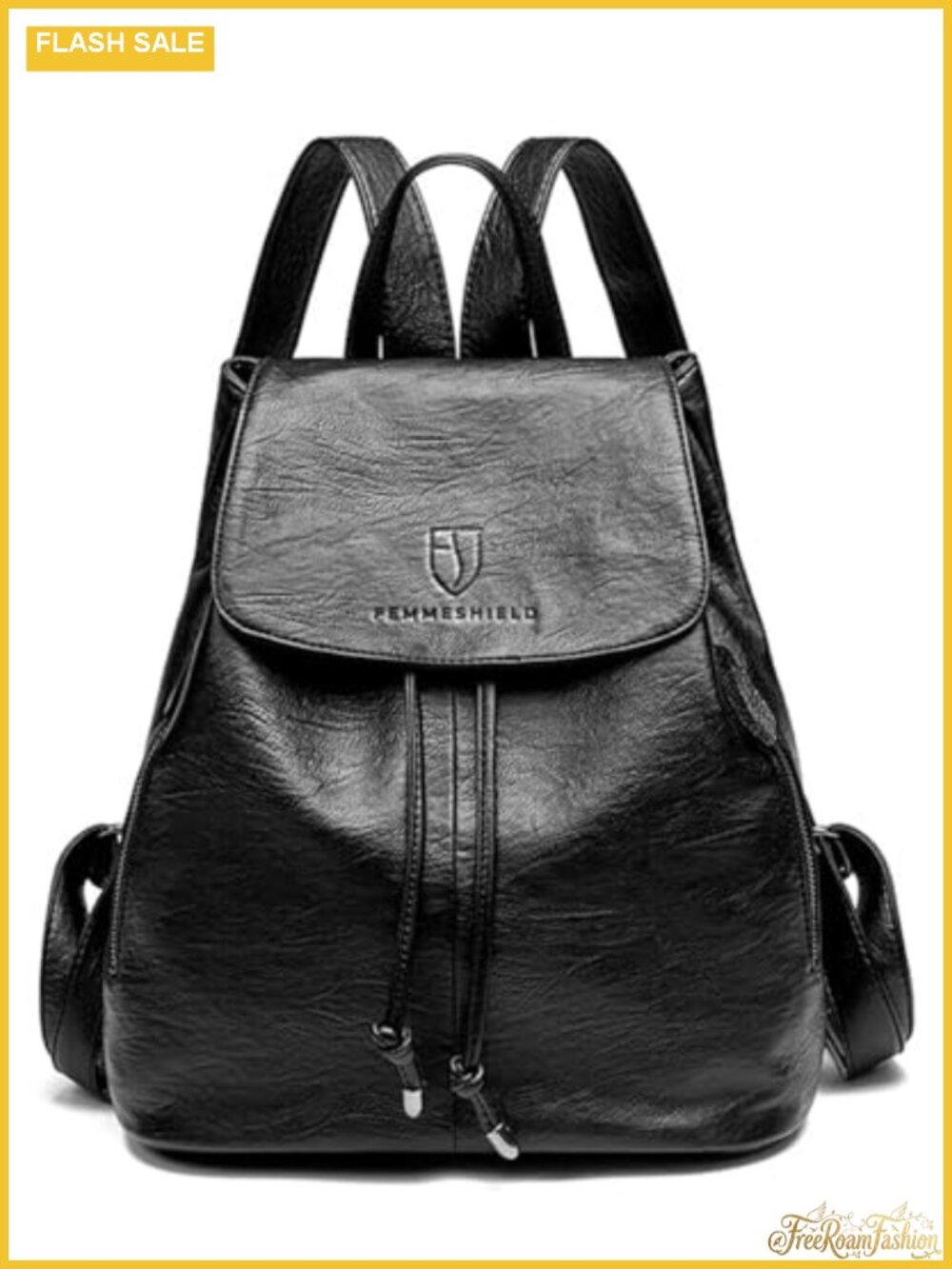 Vegan Leather Backpack Purse RFID Blocking Hidden Magnetic Flap Lightweight